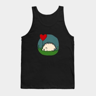 Cute hedgehog with a heart shaped baloon Tank Top